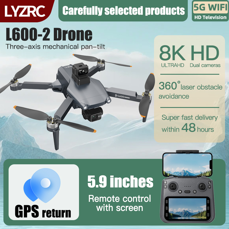 Drone Camera Thermal - LYZRC L600-2 MAX GPS Drone 3-Axis