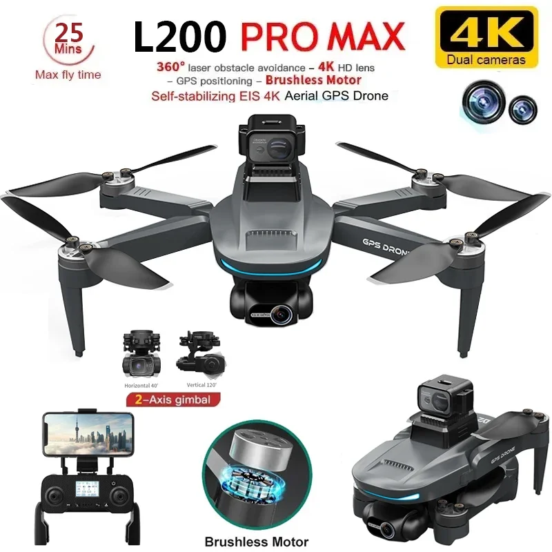 L200 PRO MAX Drone 4K 2-Axis P - огляд і ціна Drone Camera Night Vision
