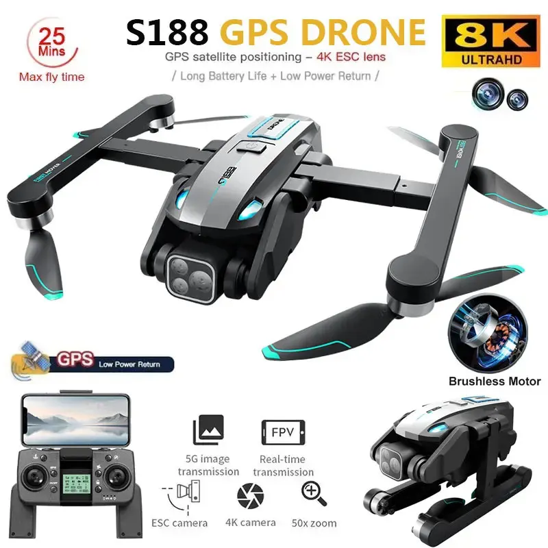 S188 Professional 8K GPS Drone - огляд і ціна Drone Camera Professional